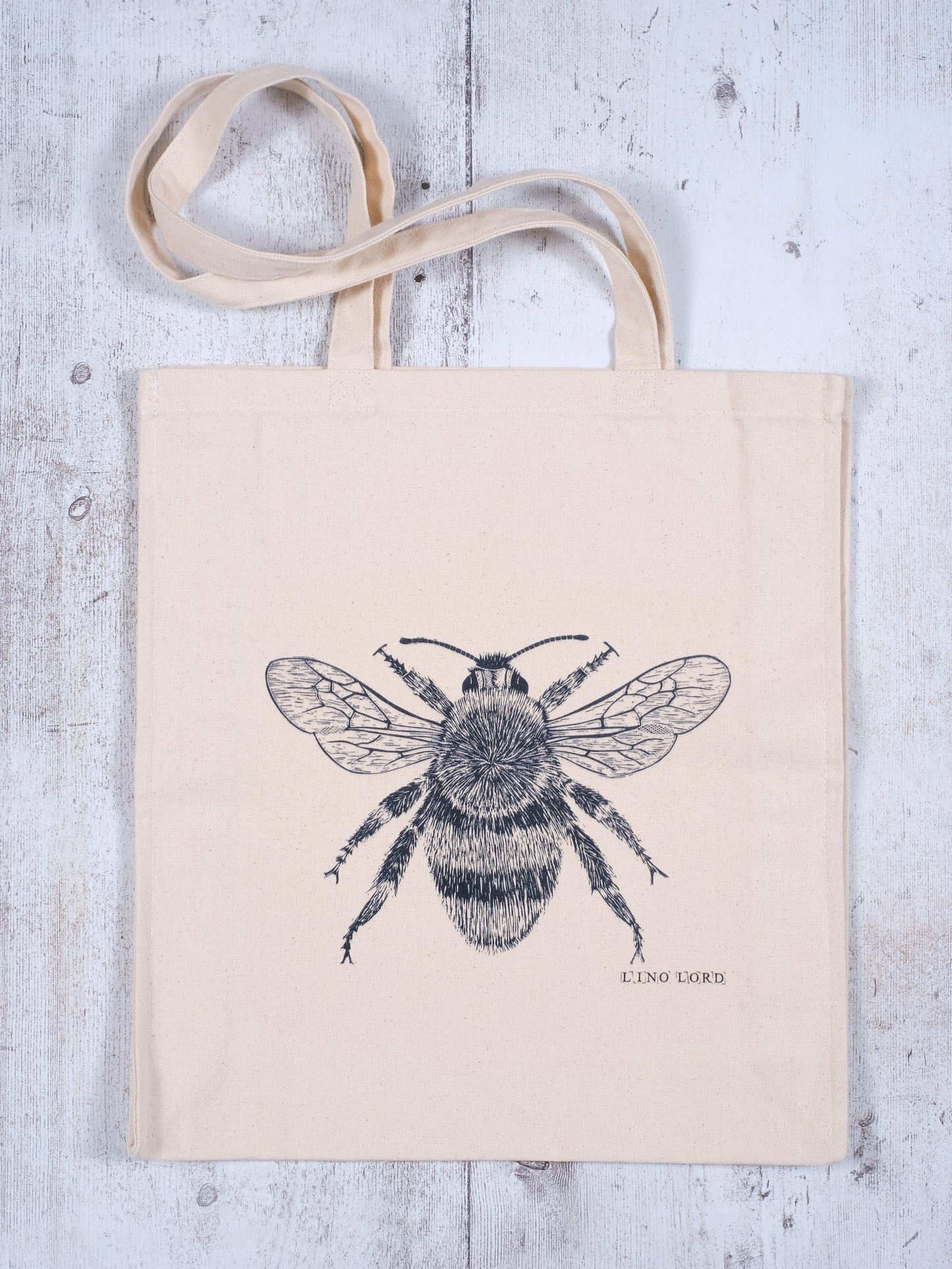 Canvas shopper bag with Bee Lino Print