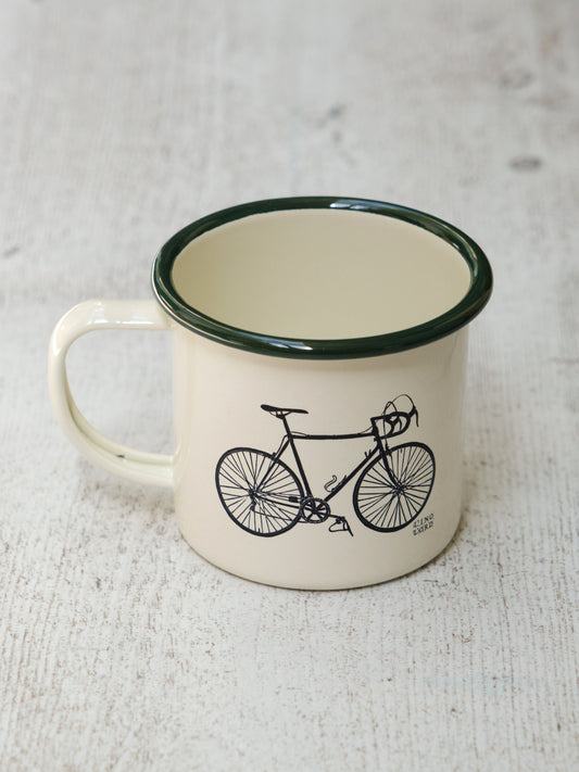 Bicycle Printed Enamel Mug | Cream Enamel Mug | Lino Lord