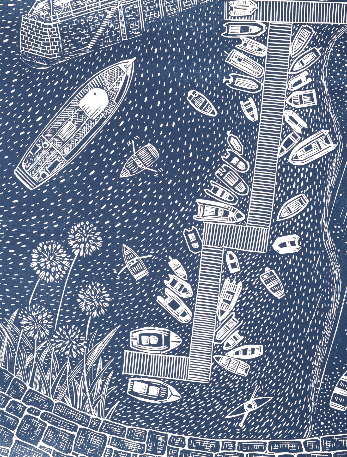 Summer in St Mawes, Limited Edition Lino Print - Test Print