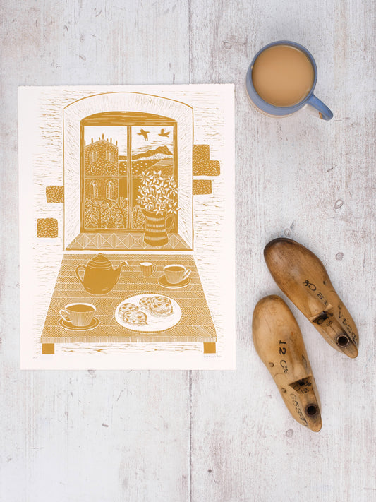 View From The Window in St Davids Yellow Ochre - Test Print