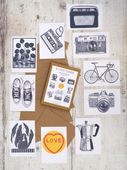 Ten Notecards with Envelopes - The Retro Set