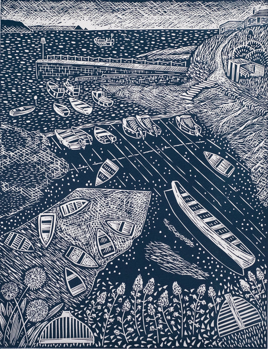 Morning Coffee, Portscatho Lino Print - Test Print