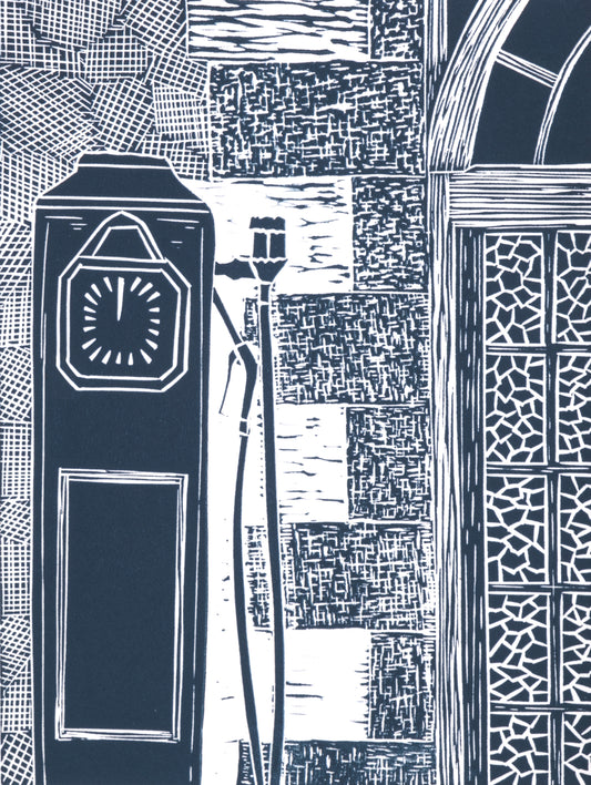 Old Petrol Pump, St Mawes Limited Edition Lino Print