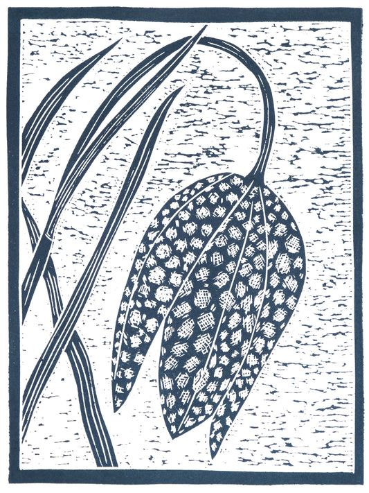 Snakeshead Fritillary, Limited Edition Lino Print