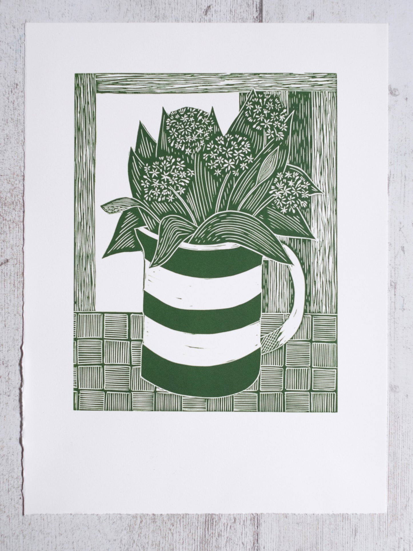 Wild Garlic in Cornishware Jug - Test Print