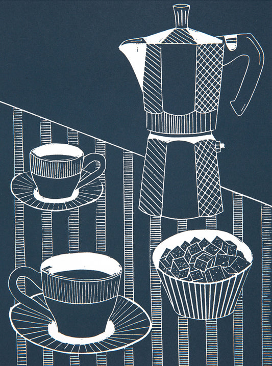 Double Espresso Lino Print