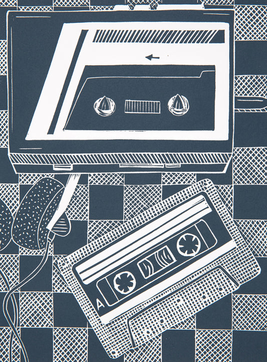 Walkman Personal Stereo Lino Print