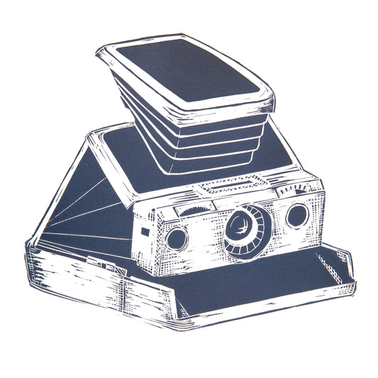 Polaroid SX70 Camera Lino Print