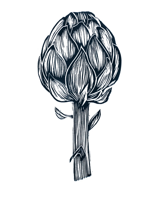 Single Artichoke Lino Print
